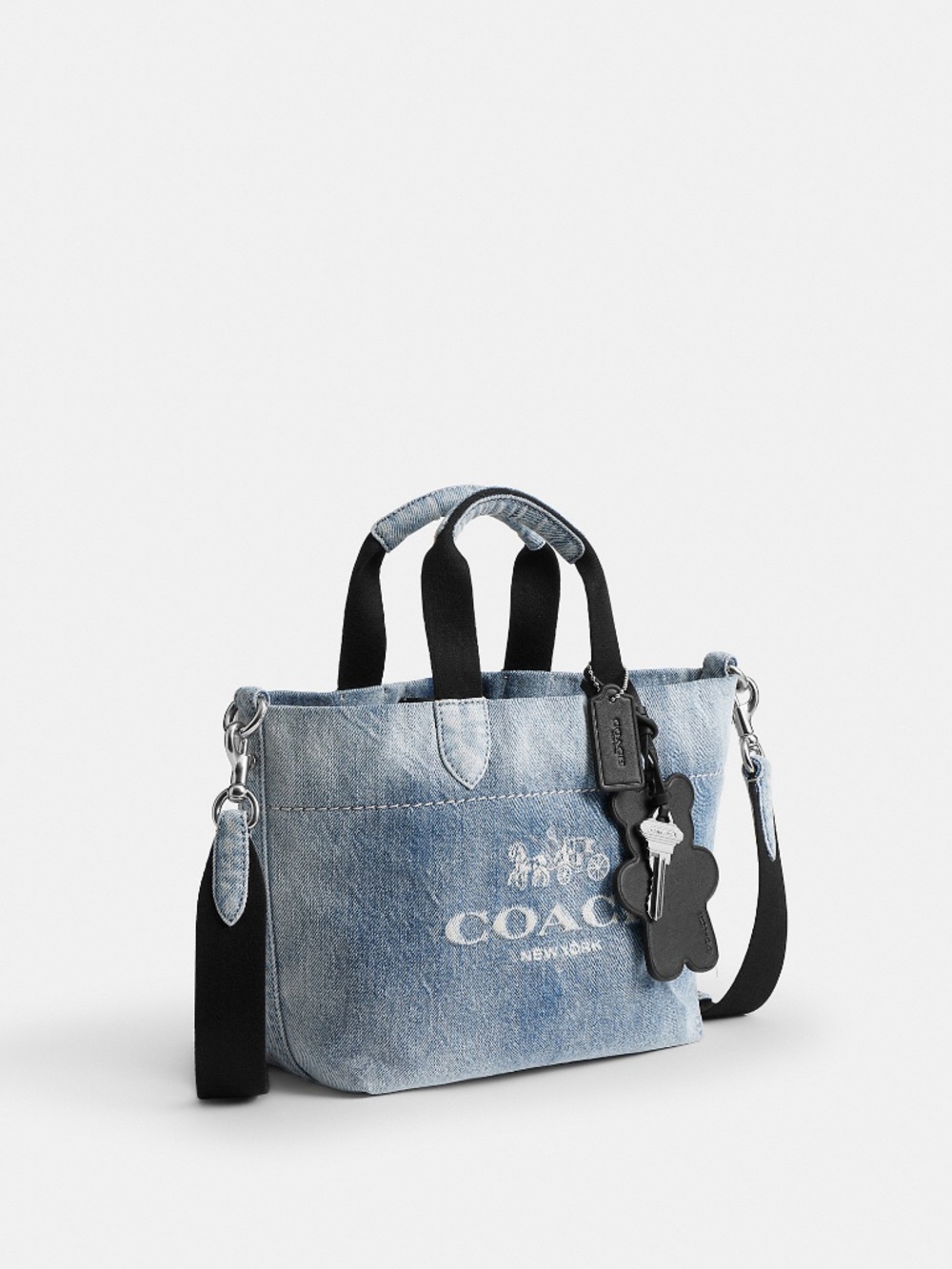 Coach Outlet Men's Mini Tour Tote Bag In Loved Denim - Picture 7 of 7
